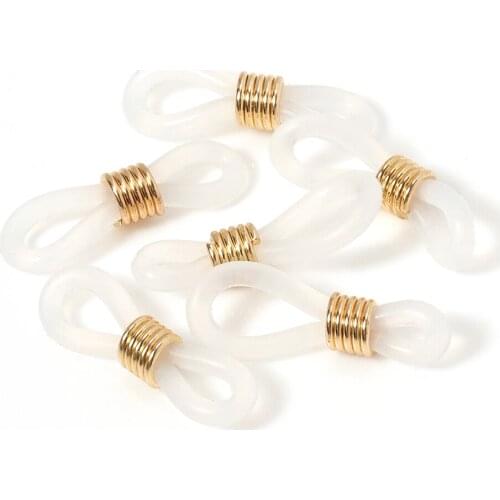 50pcs/lot Sunglasses Spectacle Chain Rope Strap End Holder Silicone Rubber Loop Glasses Retainer Connector DIY Jewelry Making