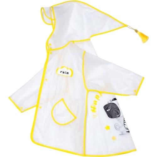 Childrens Raincoat Boys and Girls Raincoat Environmental Protection EVA Transparent Waterproof