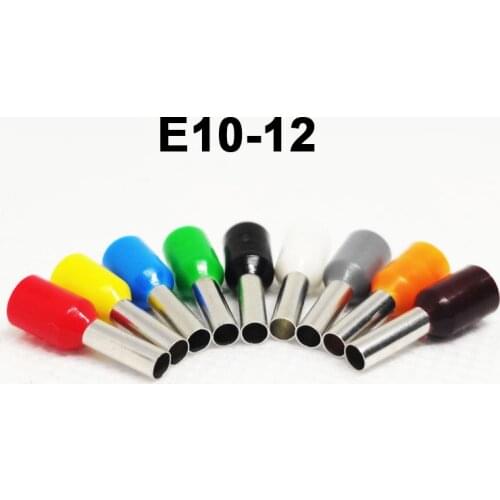 E10-12 Tube insulating Insulated terminals 10MM2 Cable Wire Connector 100PCS/Pack Insulating Crimp Terminal Connector E