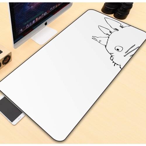 GuJiaDuo Anime Mouse Pad Totoro White Background Mouse Pad Laptop PC Gamer Keyboard Mouse Pad Carpet Gaming Accessories Desk Mat