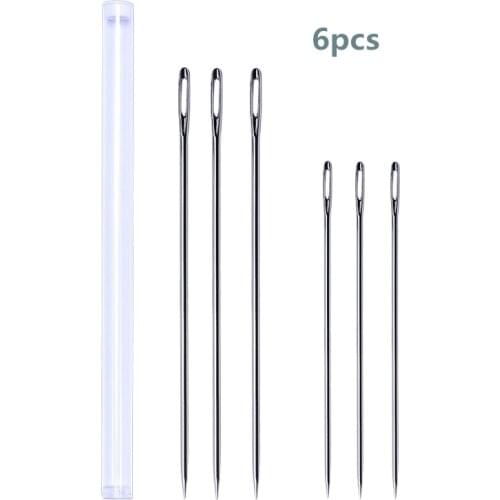 MIUSIE 6Pcs 175mm 150mm Big Size Large Long Steel Needle Big Holes Sewing Needle Home Embroidery Tapestry Hand Sewing Tools