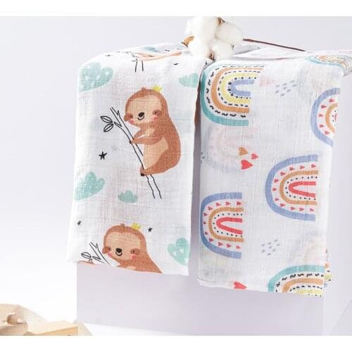 Kangobaby #Rainbow Island# Bamboo Cotton Softer More Comfortable Fashion Baby Swaddle Blanket