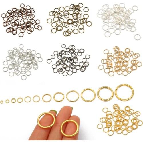 3/4/5/6/7/8/10/12/14/16/18/20mm Single Loop Open Jump Ring Split Ring Connector For Jewelry Making Supplies Findings Accessories
