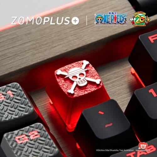 Key cap ONE PIECE mechanical keyboard keycap personality design,ONE PIECE Monkey D. Luffy aluminum alloy keycaps Cherry MX axis