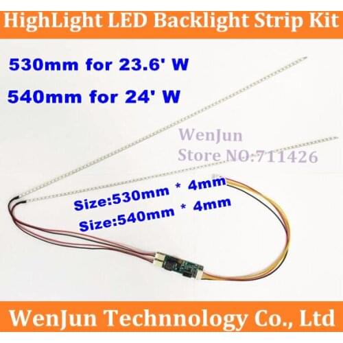 25PCS 23.6" 530mm 25PCS 540mm 24" Adjustable brightness led backlight strip kit,Update inch LCD ccfl panel to LED backlight