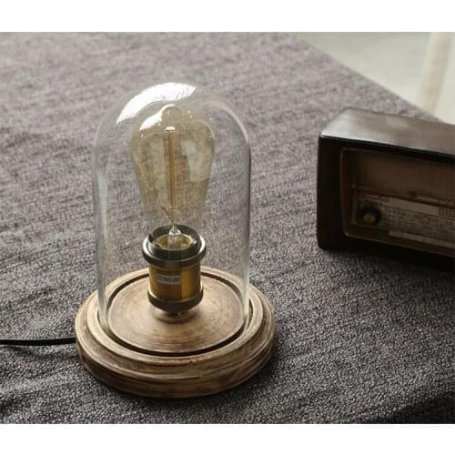 Creative Simple Warm Table Lamps Retro Loft American Style Lighting For Home Bedroom Foyer Hotel With Edison Bulb