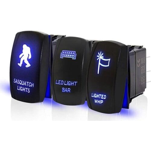 Rocker Switch LED Light Bar Sasquatch Lights Lighted Whip Switch for ATV Can-AM Maverick X3 Polaris Ranger RZR Boat SUV