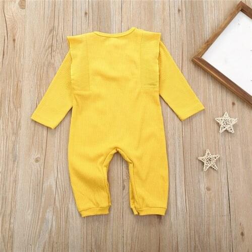 Fashion boys girls clothing baby autumn spring hot style female Ruffle long-sleeved romper Newborn jumpsuit