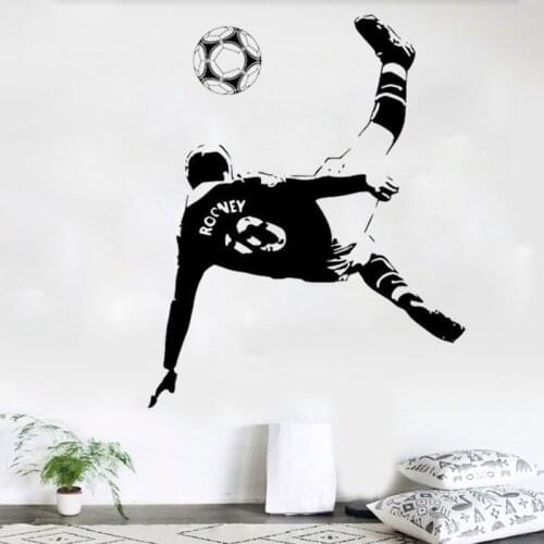 Wayne Rooney Wall Art Sticker Decal Decor - NEW - Featuring his famous overhead kick Free Shipping 5566