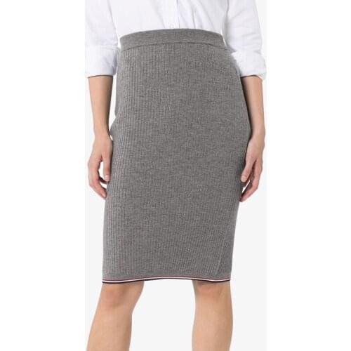 New Autumn 10.25 2021 High Waist Package Hip Wool Women Slim Knitted Pencil Skirt