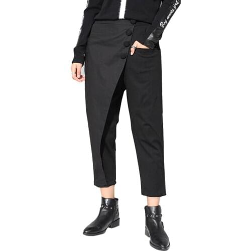 New streetwear woman pants fashion womens casual pants irregular stitching personality harem pants for women cargo pants women