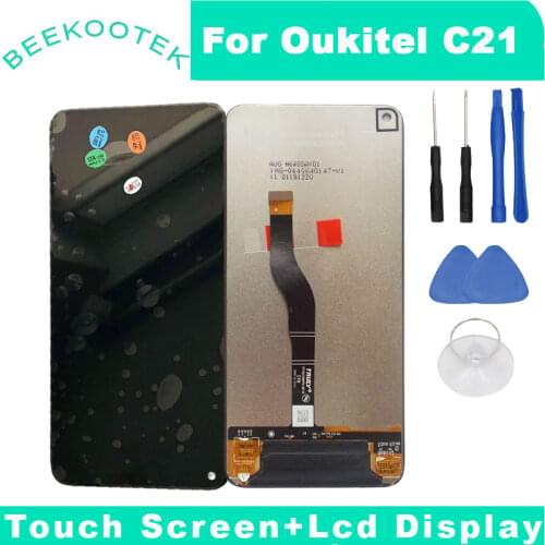 New For Oukitel C21 LCD Display And Touch Screen 6.4" Digitizer Assembly Replacement With Tools For Oukitel C21 Phone