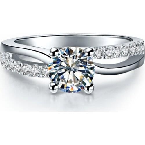 Classic 4 Prongs 0.6Ct White Gold 14K 585 Vintage Consummate Test Positive Moissanite Wedding Ring For Women good Jewelry