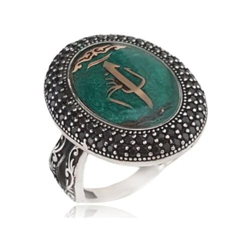 Original Trendy New Hot Sale Turkish Alif Laam Miim 925 Silver Arabic Letter Ring for Man Islamic Muslim Vintage Fine Jewelry