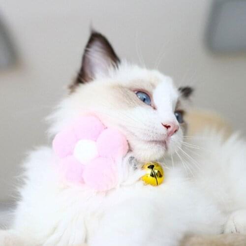 Hairball flower pet Cat Collar Colorful Cute Kitten Pluash Necklace Interactive Cats Stretch Elasticity Rope Puppy Neck Strap