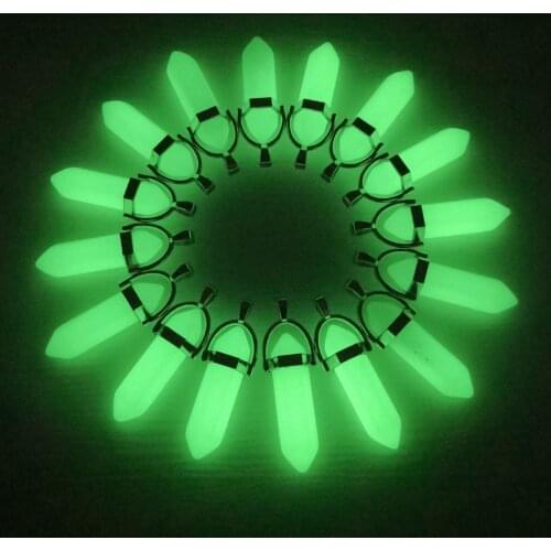 Fashion 12pcs charm Glow in the Dark Luminous heart moon pendulum stone Pendants & necklaces for Jewelry making wholesale