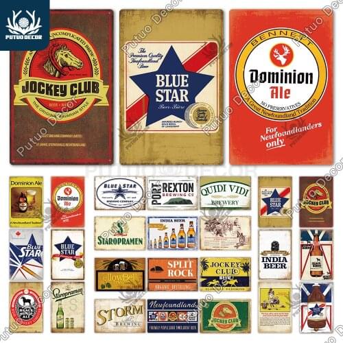 Putuo Decor Beer Vintage Poster Tin Sign Metal Plaque Wall Decor Plate for Home Decorative Pub Bar Man Cave Club Decoration