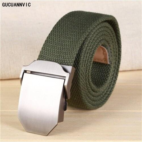Automatic Buckle Belt Canvas Business Casual men Brand Military Weaving Leather Men Belt Top Quality Mens Outdoor belts one size