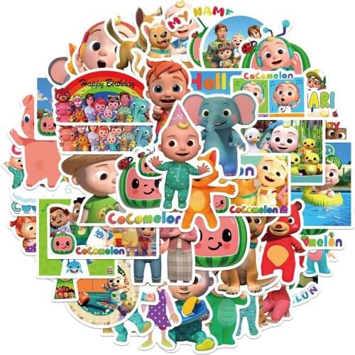 10/50Pcs/Lot English Enligh Tenment Nursery Rhymes Cocomelon Stickers For Laptop Refrigerator Skateboard Notebook Toy