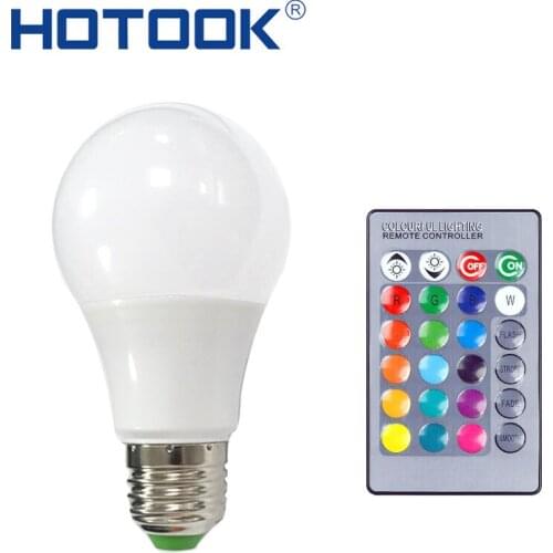 HOTOOK LED Bulbs Lamp E27 lampada Light 3W 5W 10W RGB Dimmable Lighting Bombillas Lamparas Ampoule Spotlight Ball Remote Control