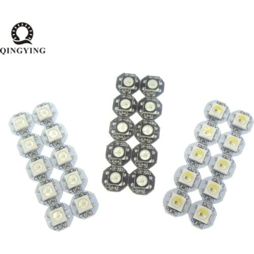 10-1000PCS WS2812B WS2812 SK6812 DC5V LED Chip 5050 SMD RGB RGBW RGBWW Black White Round PCB Board Heatsink WS2811 IC Built-in