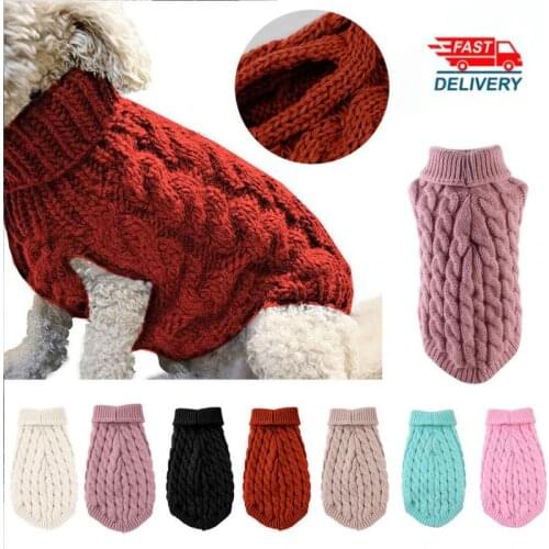 Warm Dog Cat Sweater Clothing Winter Turtleneck Knitted Pet Cat Puppy Clothes Costume For Small Dogs Cats Chihuahua Outfit Vest