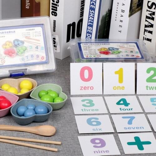 Montessori Teaching Aids Childrens Chopsticks Clip Beads Clip Ball Color Game Training Kindergarten Desktop Toys