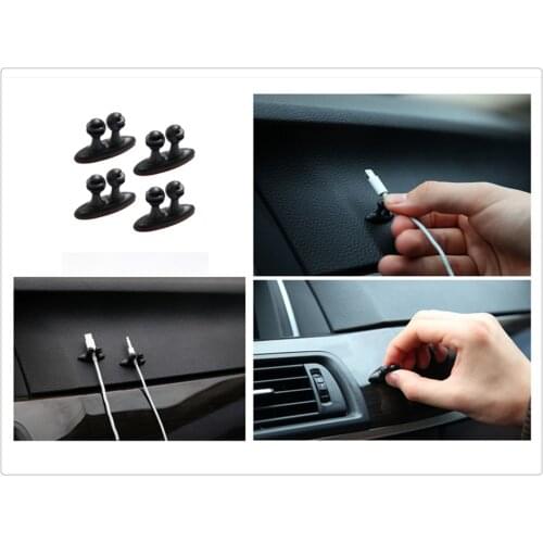 Universal 8pcs car clip stickers Charging cable Automotive interior for Ford Ka Fusion Focus F-150 Transit Ranger Mustang