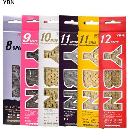 YBN Bicycle Chain 8/9/10/11/12S Speed 116/126 LinK Mountain MTB Road Bike Chain for Shimano Sram Campagnolo, Shuntai, Blueprint