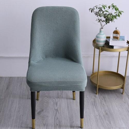 High Stretch Fabric Dining Chair Cover High Back Seat Slipcover Green