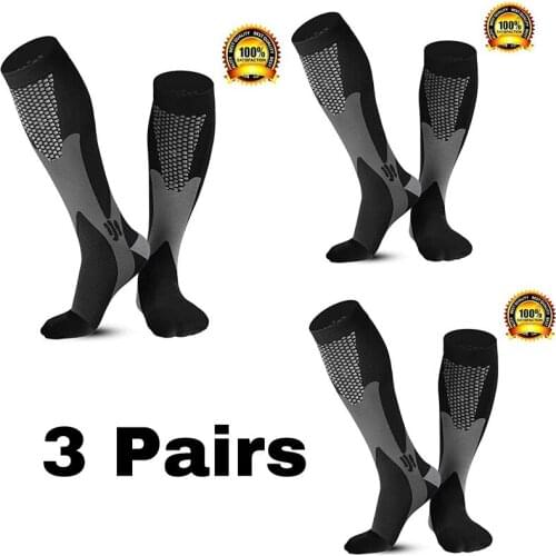 1/2/3/4 Pairs Compression Socks Fit Varicose Veins Football Soccer Stockings 30 Mmhg Men Women Socks For Running Cycling Socks