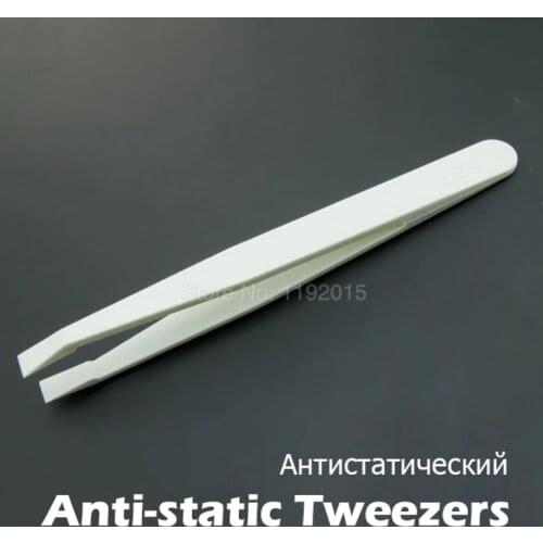 1Pcs Anti-static Plastic Electronic Tweezers Plastic Forceps Repair Hand Pointed Flat Curved Tips Electronics Manual Tip Tool