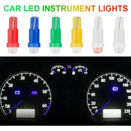 10Pcs Multi-color Car T5 COB LED Bulb Dashboard Lamp Panel Bulb Auto Car Instrument Indicate Light Interior Lamp