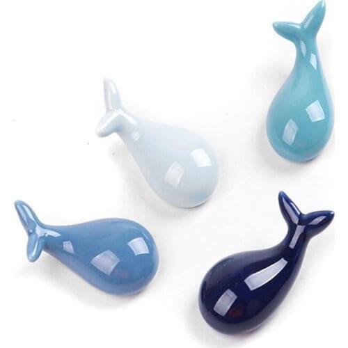 100pcs whale shape ceramic chopstick holders fish Rack Home Decoration Ceramic handicraft ornaments pen holder