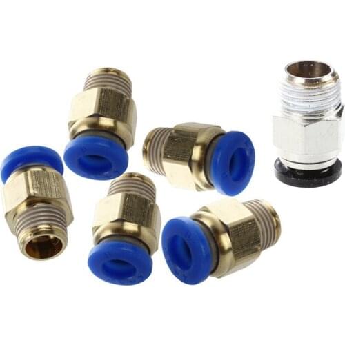 15 Pcs PT Male Thread 6Mm Push in Joint Pneumatic Connector Quick Fittings , 5 Pcs 1/8 Inch & 10 Pcs 1/4 Inch