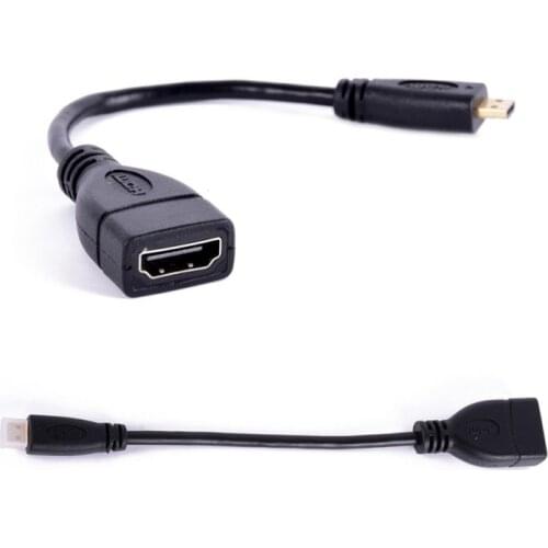 200pcs 15cm Micro HDMI to HDMI male to female Adapter Cable Convertor for HDTV MAC PC 1080P
