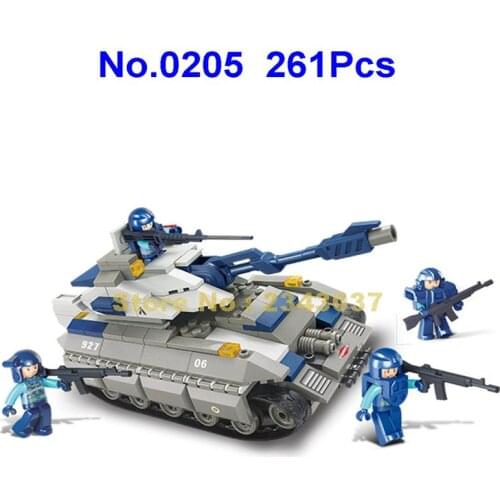 Sluban 0205 261pcs Space Military Army Swat Tank Special Forces Building Block Toy