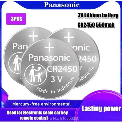 3PCS Panasonic 3V CR2450 Lithium Batteries KCR2450 5029LC LM2450 Button Cell Coin Battery For Watch Electronic Toy Remote