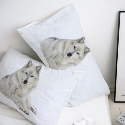 3D HD Custom Pillow Case,2PCS Pillowcase 50x70/50x75/50x80/70x70,Decorative Pillow Cover Animal White wolf,Bedding Drop ship