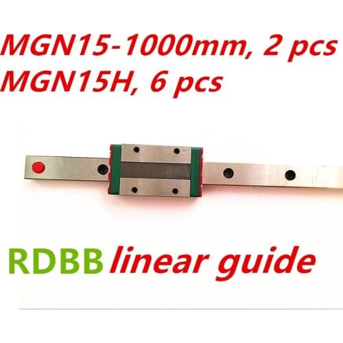 Free shipping 15mm Linear Guide MGN15 1000mm linear rail way + MGN15H Long linear carriage for CNC X Y Z Axis