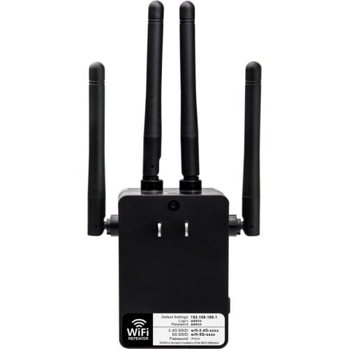 Wireless Wifi Router Repeater 1200mbps 2.4G 5G Dual Band Wifi Signal Amplifier Signal Booster Network Range Extender RJ45