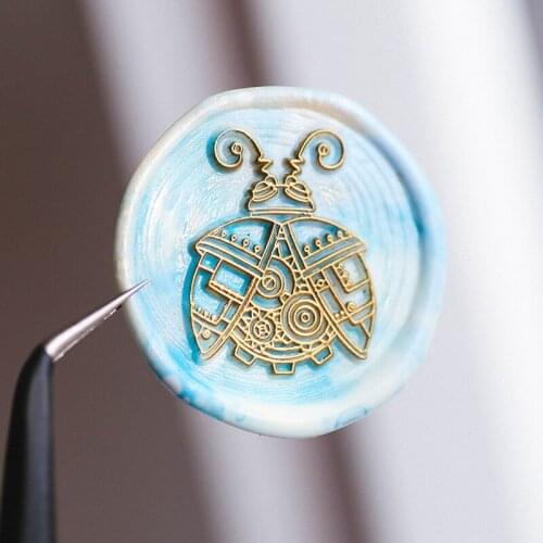 Ladybug Wax Seal Stamp Wedding Invitation Retro Happy Birthday Wood Scrapbooking Sollos stempel art wedding decorative antique