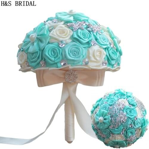 H&S BRIDAL Blue Wedding Bouquet bouquet de mariage wedding flowers bridal bouquets wedding accessorize