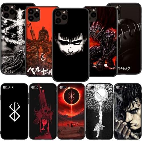 T23 Berserk Guts Anime Silicone Soft Case for iPhone 12 Mini 11 Pro XS Max XR X 8 7 6 6S Plus 5 5S SE 2020