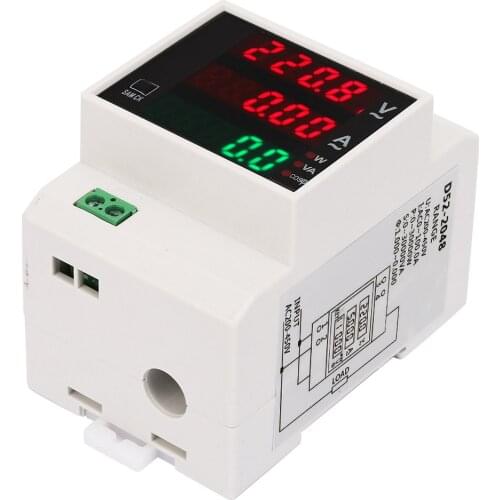 Digital Energy Meter Din Rail LED Active Power Factor Multi-Functional Power Met Voltage Current Active Power Factor Energy