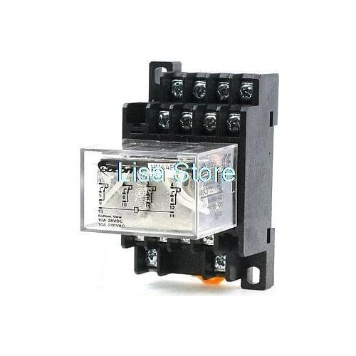 DC 12V Coil 3PDT 11P General Purpose Power Relay LY4NJ 5A 250VAC/28VDC w Base