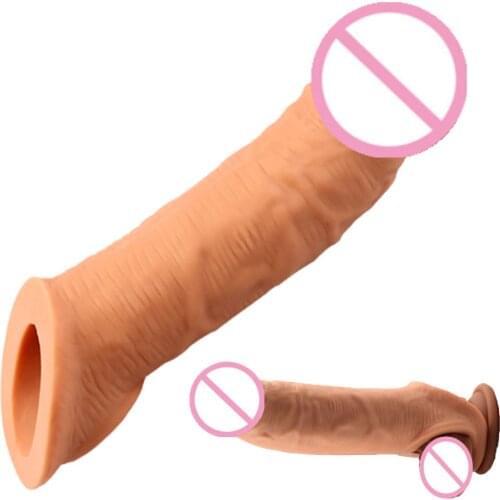 Dildo Sex Toys Mens Lengthened Penis Sleeve Thickened Penis Ring Lock Fine Sleeves for Male Wear Simulation Enlarger Condom