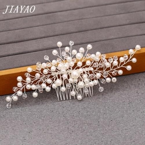 White Pearl Hair Comb Bridal Hair Accessories Headpiece Wedding Hair Comb Headband Ornament Womens Accessories Comb Jewelry