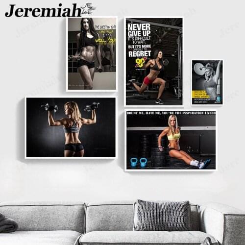 Nordic Sexy Women Canvas Painting Bodybuilding Poster Picture Print Wall Art Modern Living Room Gym Home Decoration