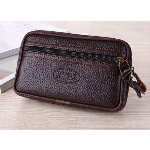BISI GORO Wear belt pocket mini phone coin waist bag PU leather Waterproof Multi-function heuptas heren porta tarjeta waist pack